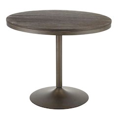 Industrial-style dining table with antique metal frame