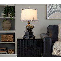 Elephant 27" Polyresin Table Lamp - Set of 2