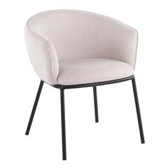 Black Steel, Cream Fabric Ashland Chair