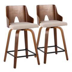 Beige Ariana 24" Fixed-Height Counter Stool - Set of 2