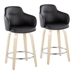 Brown Boyne 24" Fixed-Height Counter Stool - Set of 2