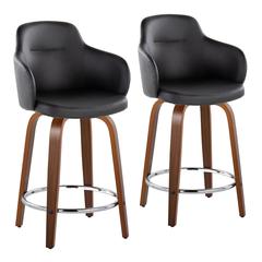 Brown Boyne 24" Fixed-Height Counter Stool - Set of 2