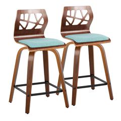 Black Folia 24" Fixed-Height Counter Stool - Set of 2