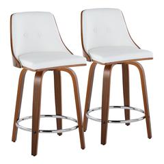 Brown Gianna 24" Fixed-Height Counter Stool - Set of 2