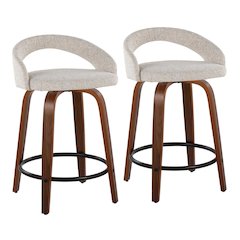 Grotto Upholstered 24" Fixed-Height Counter Stool - Set of 2