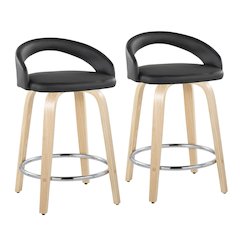 Grotto Upholstered 24" Fixed-Height Counter Stool - Set of 2