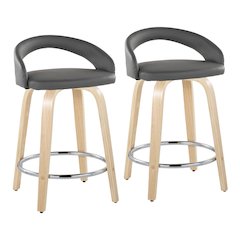 Grotto Upholstered 24" Fixed-Height Counter Stool - Set of 2