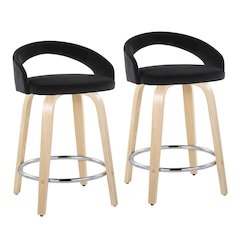 Grotto Upholstered 24" Fixed-Height Counter Stool - Set of 2