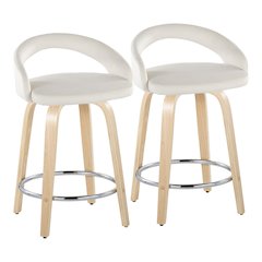 Grotto Upholstered 24" Fixed-Height Counter Stool - Set of 2