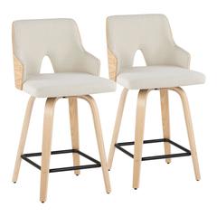 Beige Stella 24" Fixed-Height Counter Stool - Set of 2
