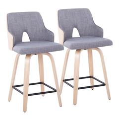 Grey Stella 24" Fixed-Height Counter Stool - Set of 2