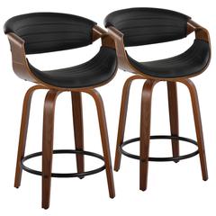 Brown Symphony 24" Fixed-Height Counter Stool - Set of 2