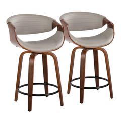 Brown Symphony 24" Fixed-Height Counter Stool - Set of 2