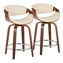 Brown Symphony 24" Fixed-Height Counter Stool - Set of 2
