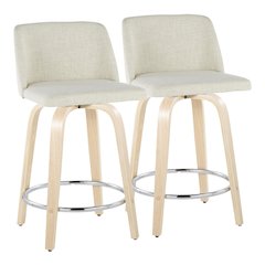 Toriano 24" Fixed-Height Counter Stool - Set of 2