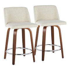 Toriano 24" Fixed-Height Counter Stool - Set of 2