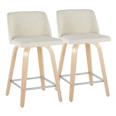 Toriano 24" Fixed-Height Counter Stool - Set of 2