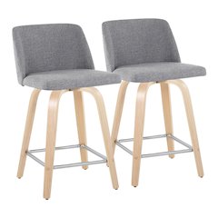 Toriano 24" Fixed-Height Counter Stool - Set of 2