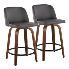 Brown Toriano 24" Fixed-Height Counter Stool - Set of 2