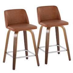 Brown Toriano 24" Fixed Height Counter Stool - Set of 2