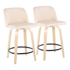 Brown Toriano 24" Fixed Height Counter Stool - Set of 2