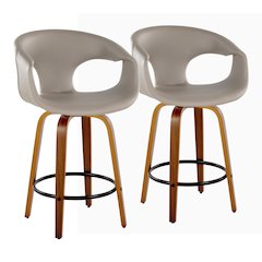 Curva 26" Fixed-Height Counter Stool - Set of 2