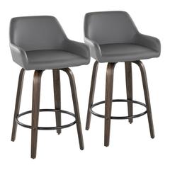 Brown Daniella 26" Fixed-Height Counter Stool - Set of 2