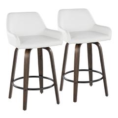 Brown Daniella 26" Fixed-Height Counter Stool - Set of 2