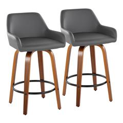 Grey Daniella 26" Fixed-Height Counter Stool - Set of 2