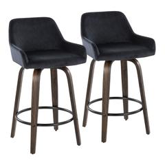 Brown Daniella 26" Fixed-Height Counter Stool - Set of 2
