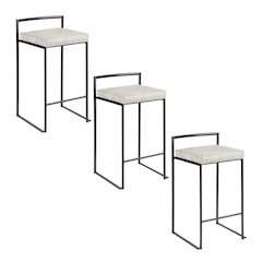 Fuji Stacker 26" Fixed-Height Counter Stool - Set of 3