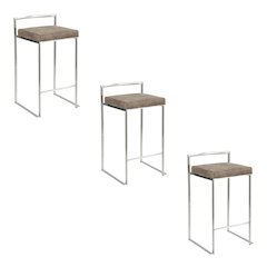 Fuji Stacker 26" Fixed-Height Counter Stool - Set of 3