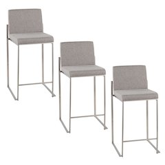 Fuji High Back 26" Fixed-Height Counter Stool - Set of 3