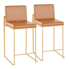 Fuji High Back 26" Fixed-Height Barstool - Set of 2