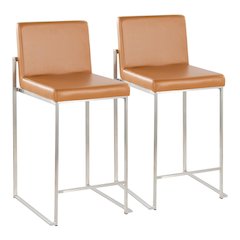 Fuji High Back 26" Fixed-Height Barstool - Set of 2