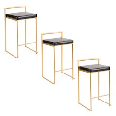 Fuji Stacker 26" Fixed-Height Counter Stool - Set of 3