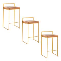 Fuji Stacker 26" Fixed-Height Counter Stool - Set of 3