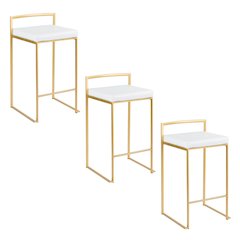 Fuji Stacker 26" Fixed-Height Counter Stool - Set of 3