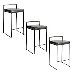 Fuji Stacker 26" Fixed-Height Counter Stool - Set of 3