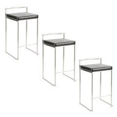 Fuji Stacker 26" Fixed-Height Counter Stool - Set of 3
