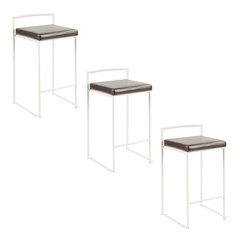 Fuji Stacker 26" Fixed-Height Counter Stool - Set of 3