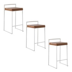 Fuji Stacker 26" Fixed-Height Counter Stool - Set of 3