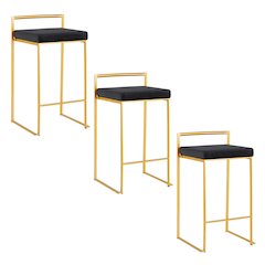 Fuji Stacker 26" Fixed-Height Counter Stool - Set of 3