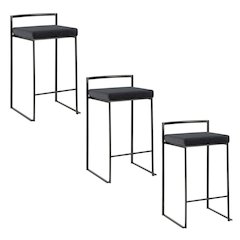 Fuji Stacker 26" Fixed-Height Counter Stool - Set of 3