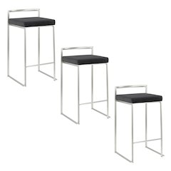 Fuji Stacker 26" Fixed-Height Counter Stool - Set of 3