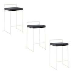 Fuji Stacker 26" Fixed-Height Counter Stool - Set of 3