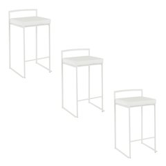 Fuji Stacker 26" Fixed-Height Counter Stool - Set of 3
