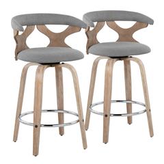 Grey Gardenia 26" Fixed-Height Counter Stool - Set of 2