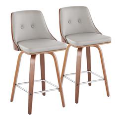 Grey Gianna Fixed-Height Counter Stool - Set of 2