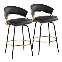 Jie 26" Fixed-Height Counter Stool - Set of 2